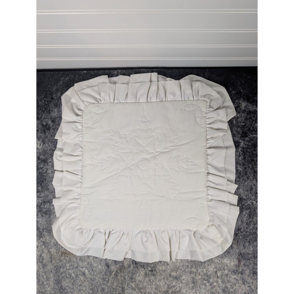 Vtg Hand Quilted 12" Snowflake Pillow Case Cottagecore Grannycore ShabbyChic